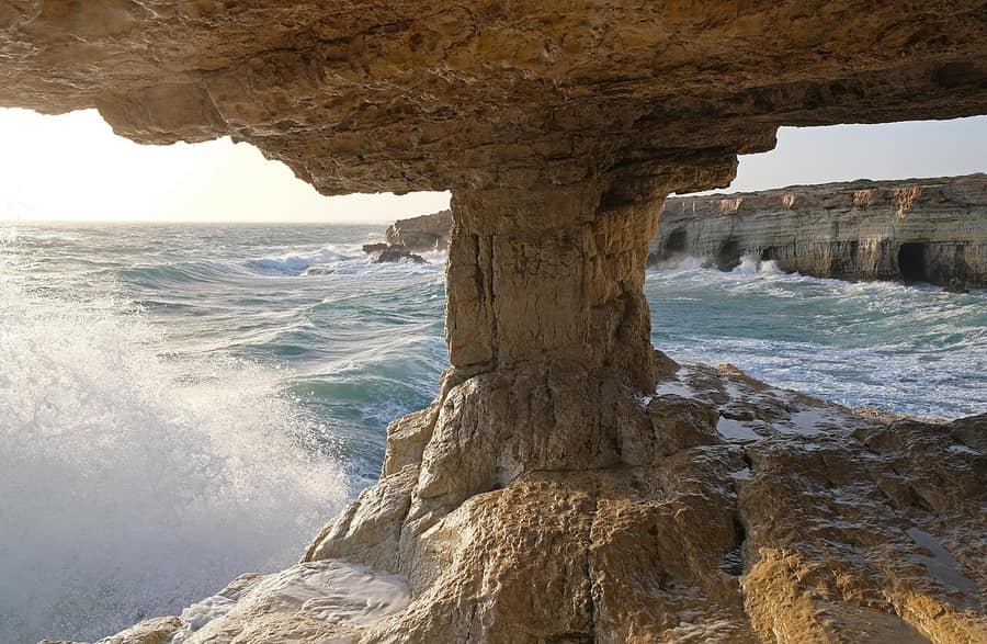 Sea caves at Cape Greco